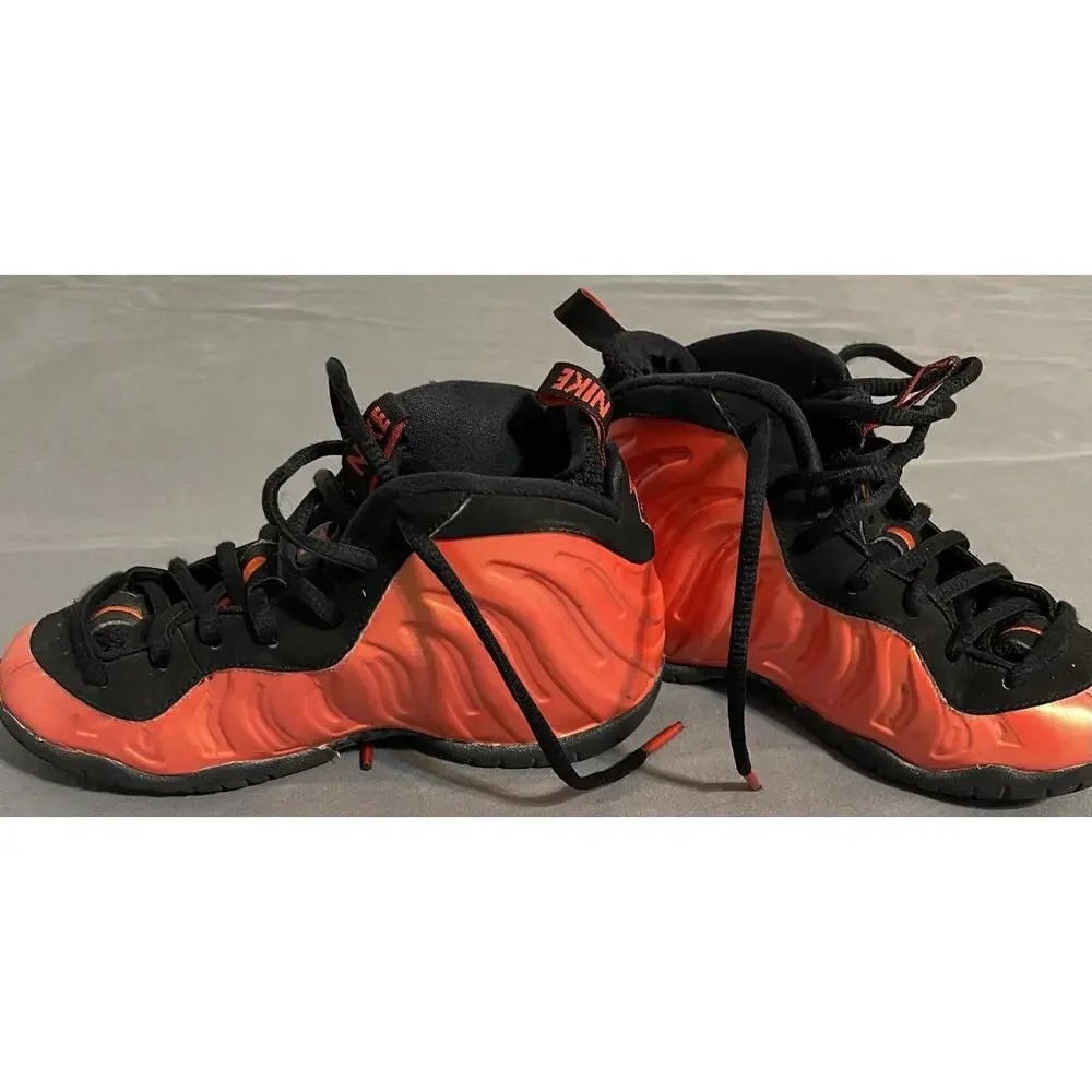 Youth Nike Air Penny Foamposite One 13C Black Orange Great Condition